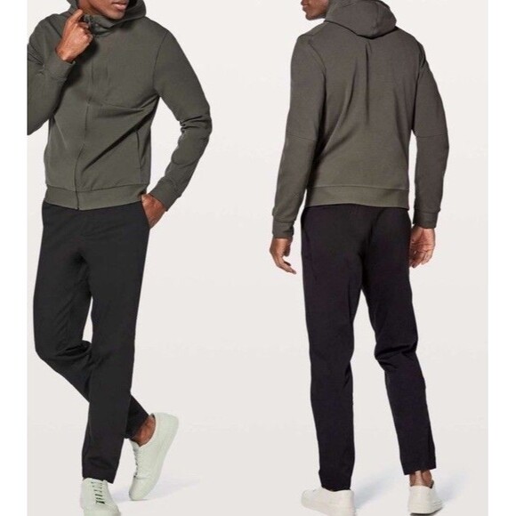 Lululemon Men Sojourn Jacket Hoodie Full Zip Sweater Run Yoga Charcoal Gray Sz M - Picture 3 of 16